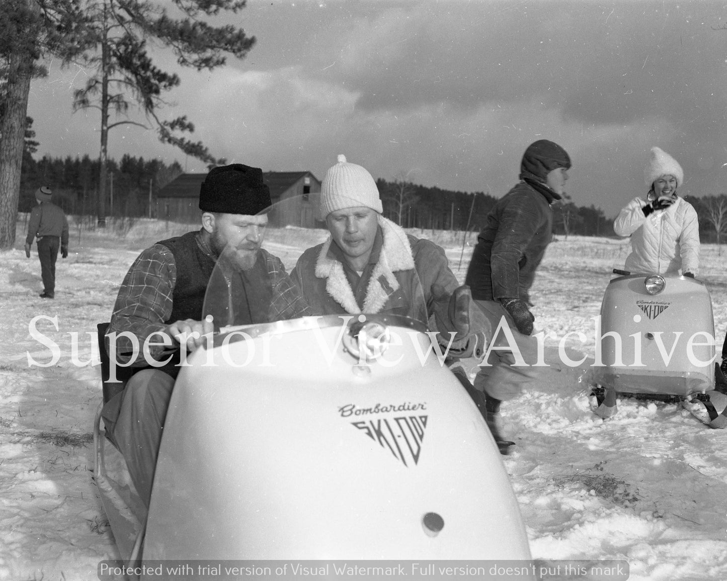 Vintage Bombardier Ski-Doo Snowmobile Photo Old Time Ski-Doo Snowmobile Lesson