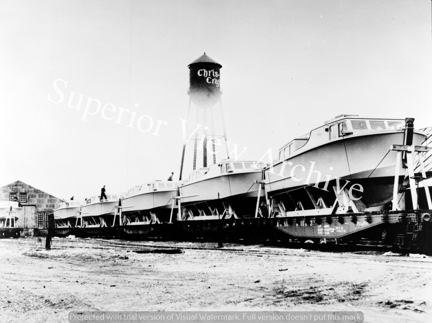 Vintage Chris Craft Boats Chris Craft Factory Photo Algonac MI Boats On Train
