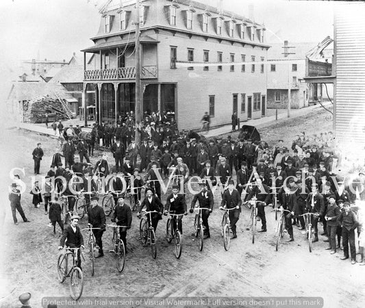 Vintage Bicycle Club Antique Bicycling Lake Linden Michigan 25 Old Bicycles