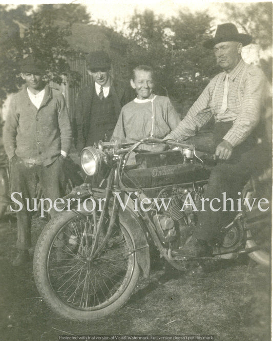 Vintage Family picture with Indian Motorcycle