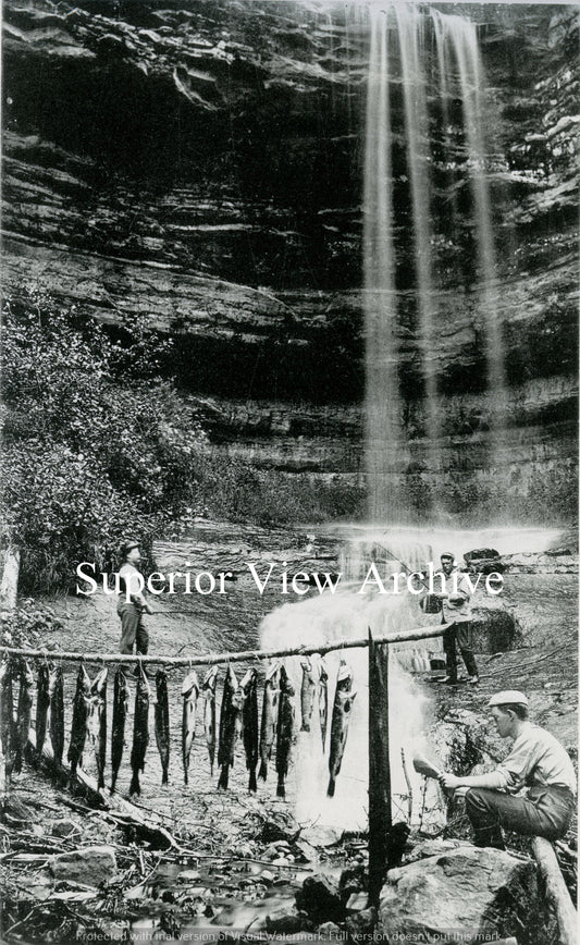 Fishing in Munising Waterfall