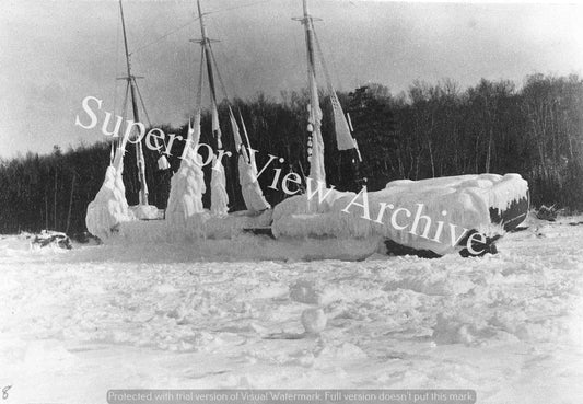 Lake Superior Shipwreck Wooden Schooner Plymouth Covered In Ice Photo
