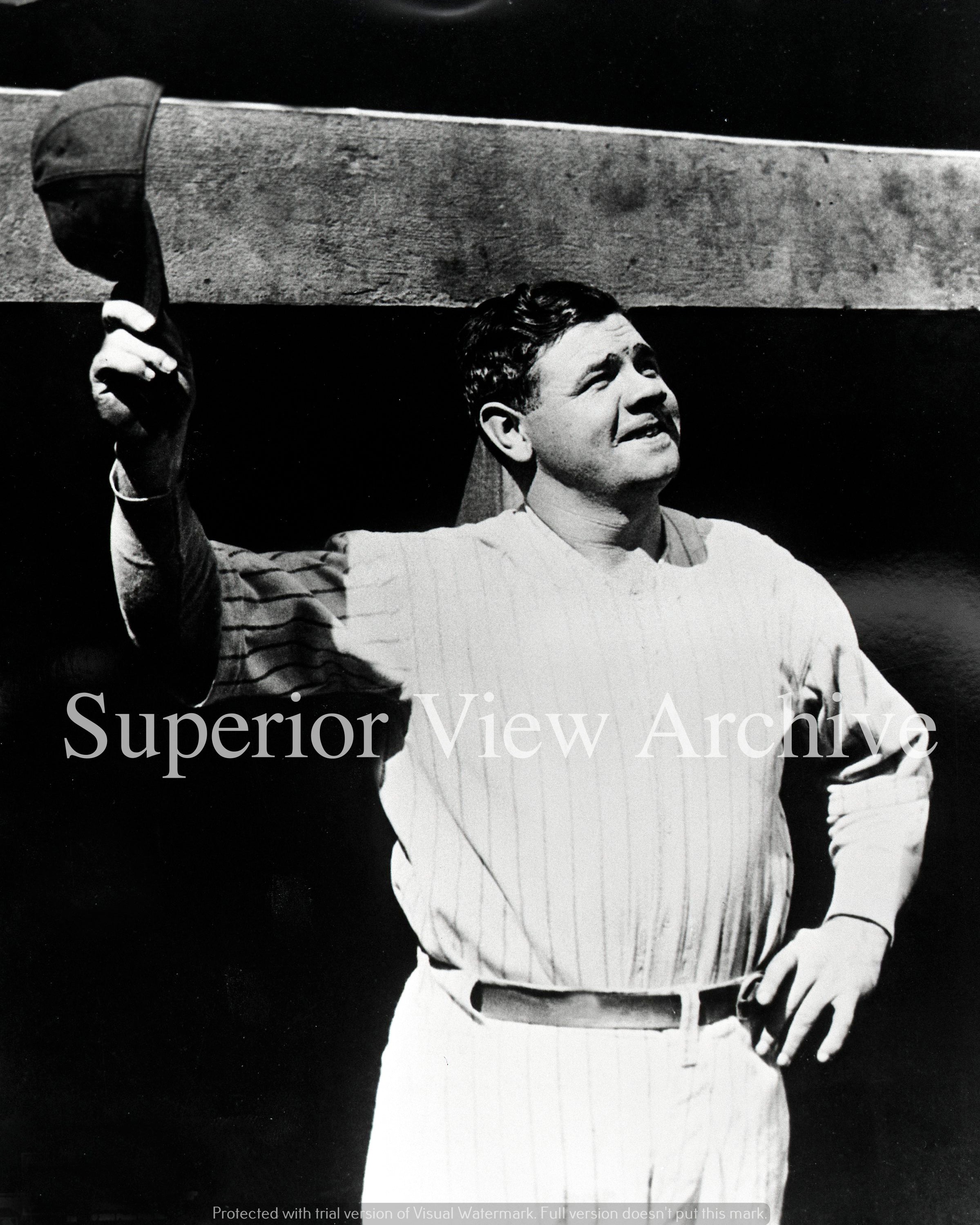 Babe Ruth Waving his Hat – Superior View Photo Archive