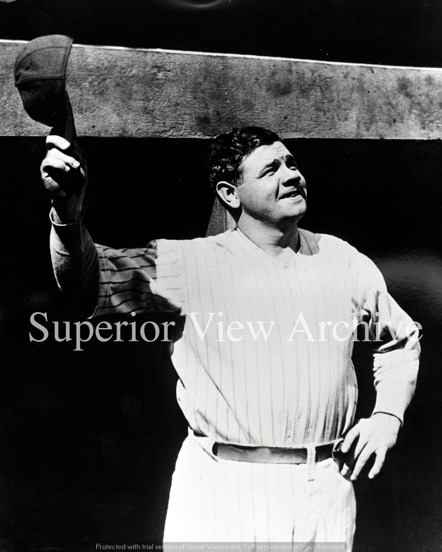 Babe Ruth Waving his Hat