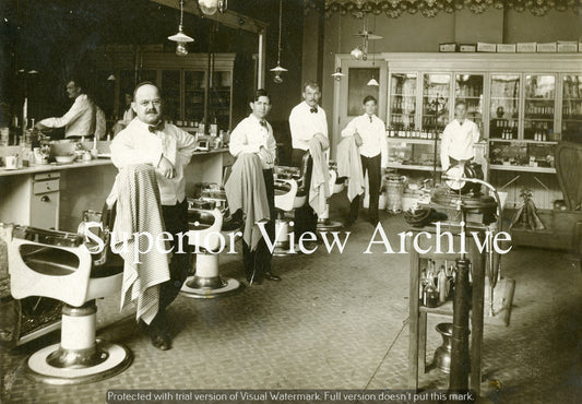 Vintage Barber Shop Old Time Barber Chairs Tonic Bottles Shoe Shine Barbers
