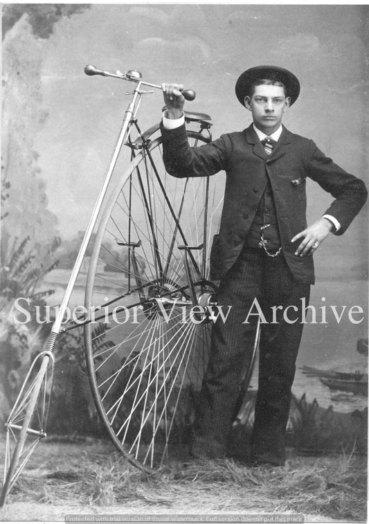 High Wheel Safety Bicycle Penny Farthing With Bell Shock Absorbers Watch Fob