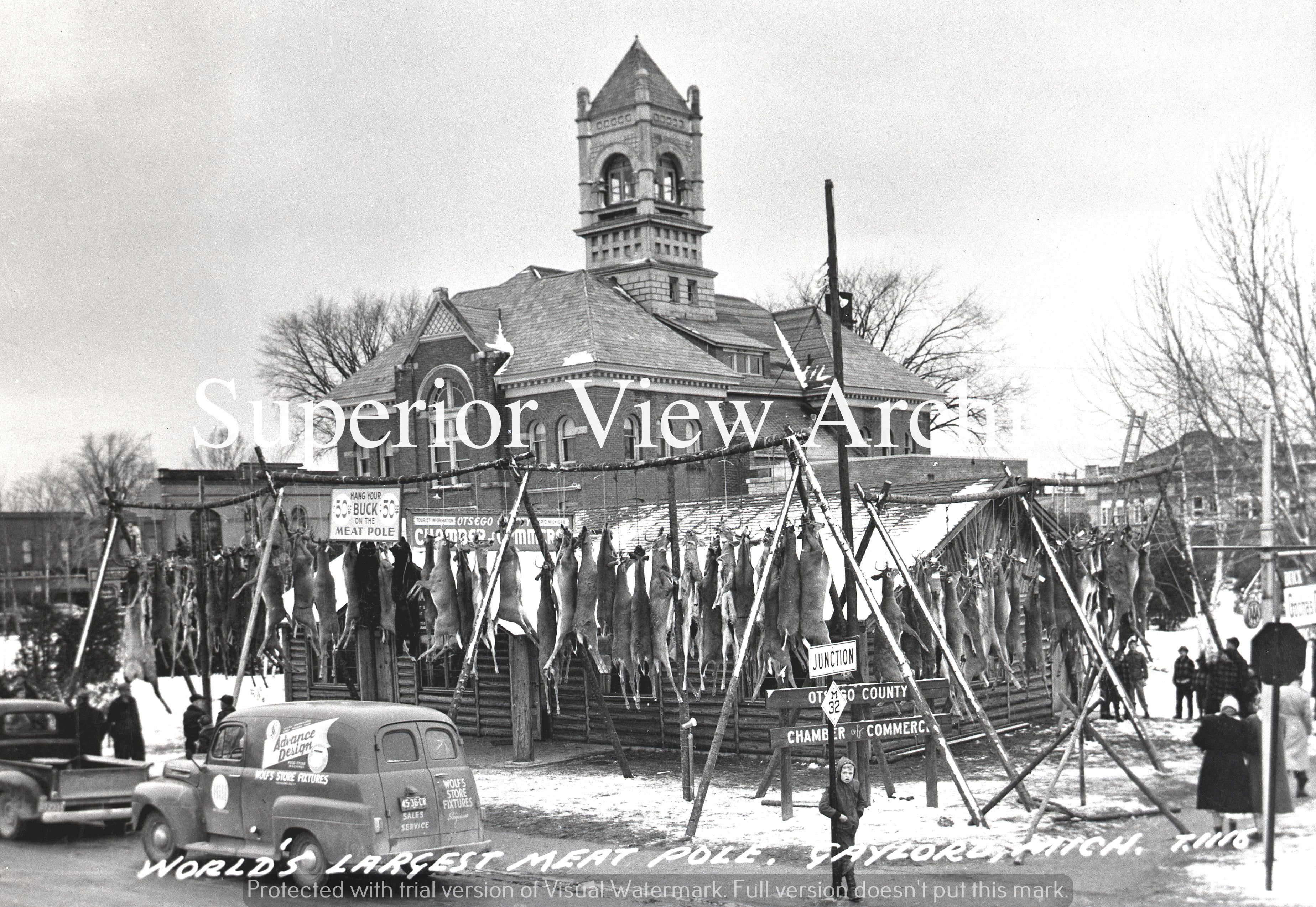 Gaylord Michigan-Worlds Largest Meat Pole – Superior View Photo Archive