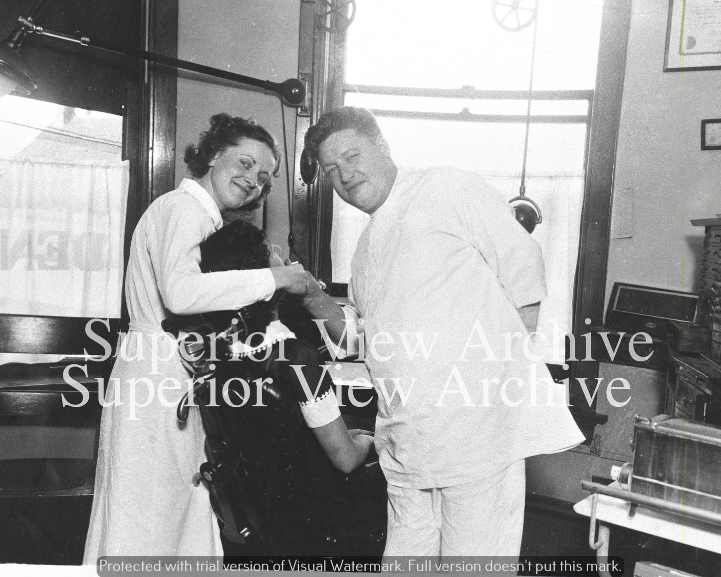 Vintage One Arm Dentist Laurium Michigan Dentistry With One Arm 1940