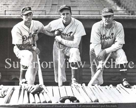 Detroit Tiger Baseball Charlie Gehringer Hank Greenberg Rudy York 1940 Dug Out