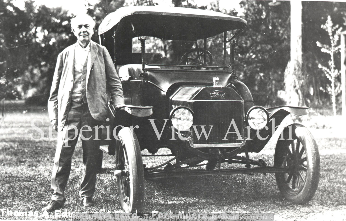 Thomas Edison And Ford Fort Meyers Florida Edison With Model T Ford Automobile