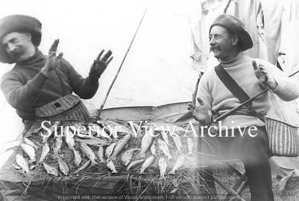 Vintage Fishing Telling Fish Stories Forty Trout Old Time Fish Rods Creel