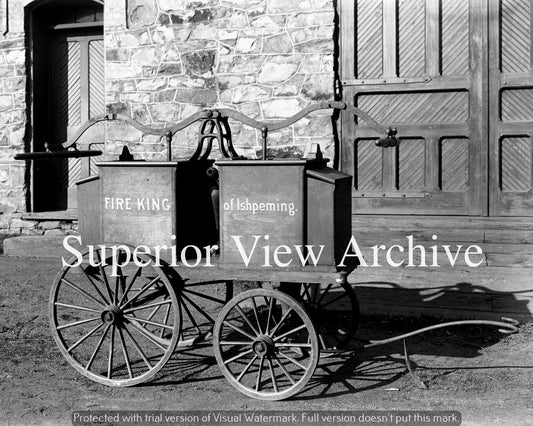 Vintage Firefighting Hand Pump Car Ishpeming Michigan Fire Department