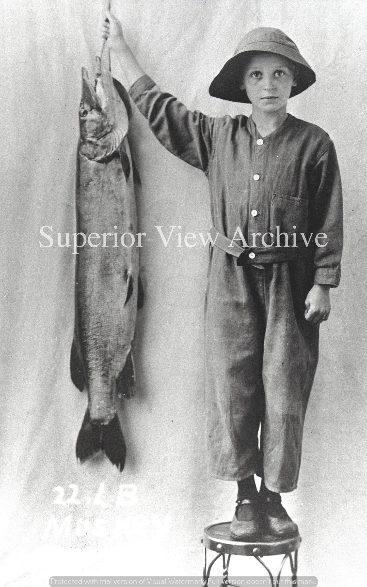 Vintage Fishing Little Girl 22 Pound Musky Giant Fish Huge Muskie Muskellunge