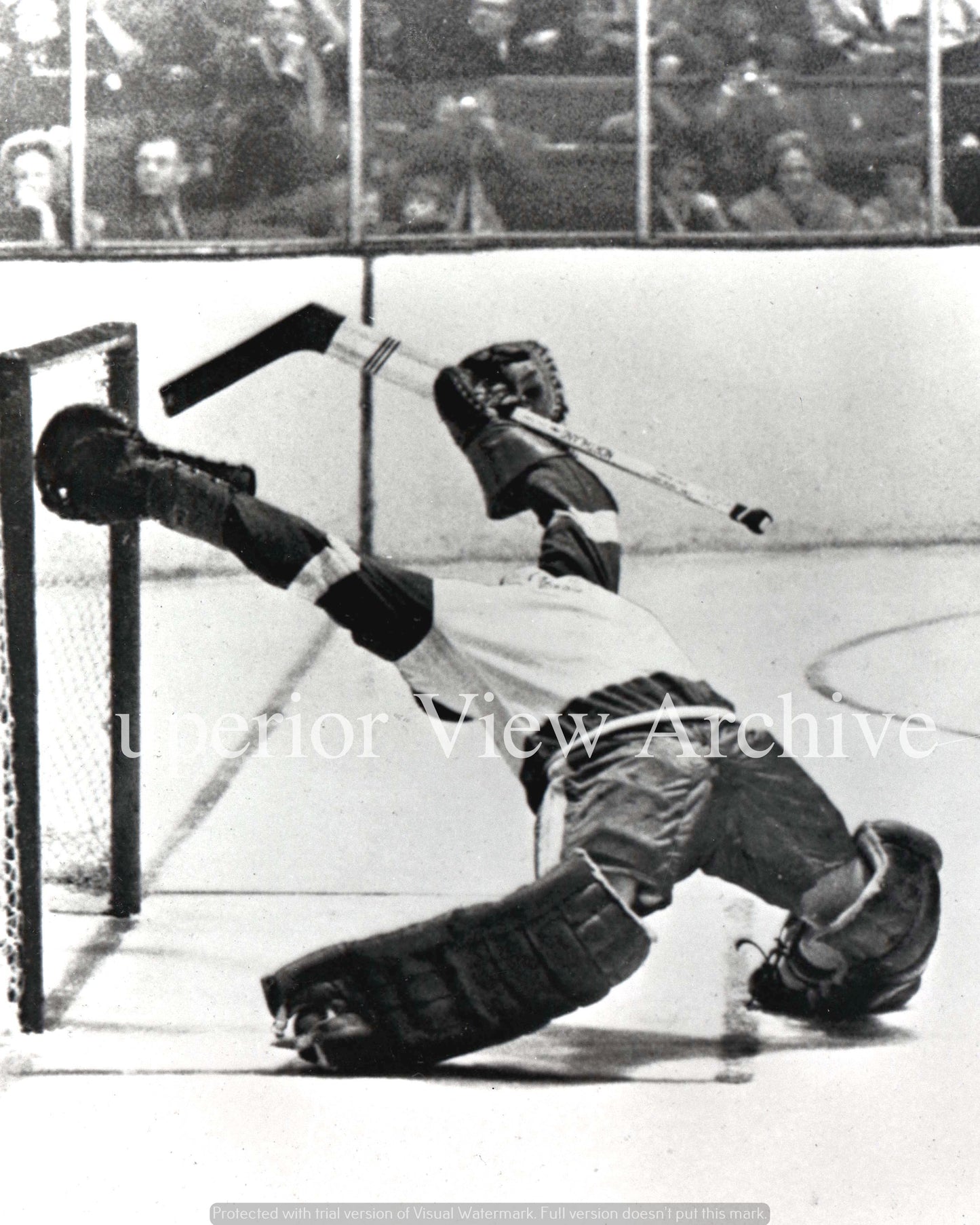Hockey Player Roger Crozier Goalie Save