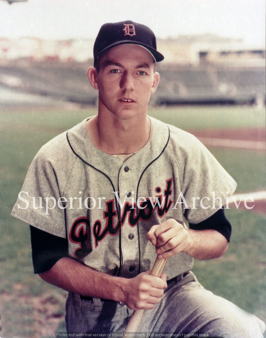 Greatest Photograph Al Kaline Detroit Tiger Legend Color Portrait Bat 1950's