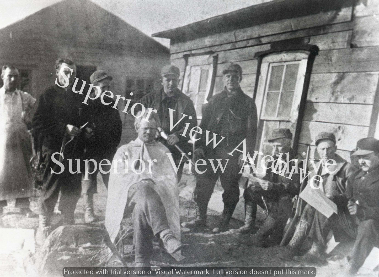 Lumberjack Getting Shave With Marble Arms Safety Axe Gladstone MI