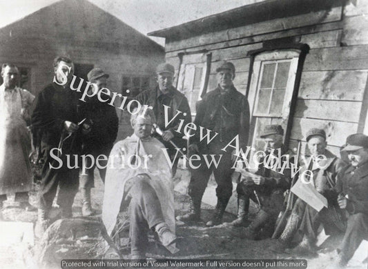 Lumberjack Getting Shave With Marble Arms Safety Axe Gladstone MI