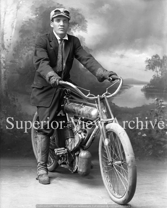 1910 Marsh Metz Motorcycle Riding Gloves Boots Googles In Studio