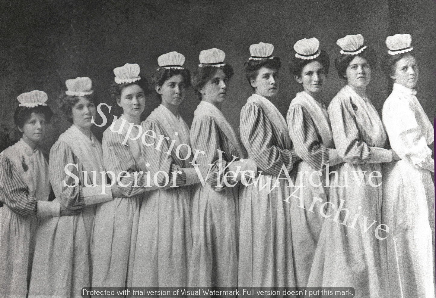 Old Time Nurses Vintage Nursing Nurse Old Uniforms Hats Nurse Conga Line