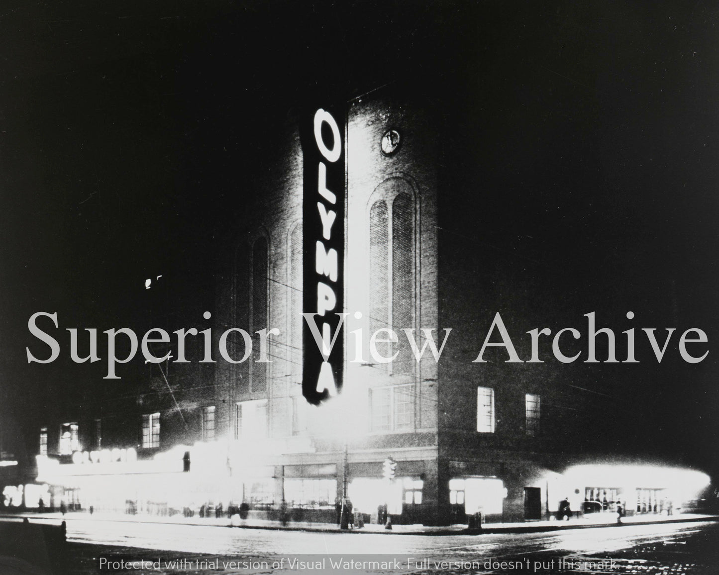 Olympia Stadium at Night