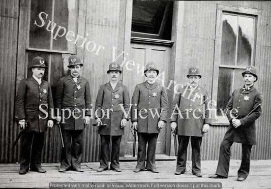 Old Time Police Force Vintage Police Badges Bobby Hats Billy Clubs Michigan