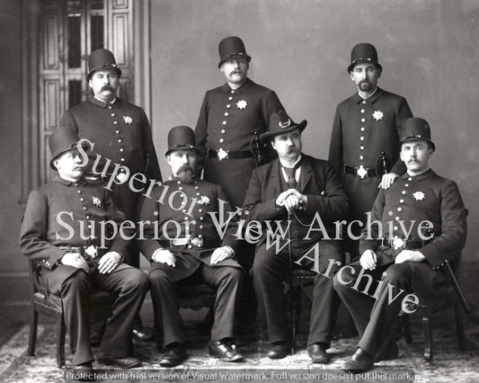 Old Time Police Force Vintage Police Badges Bobby Hats Billy Clubs Michigan