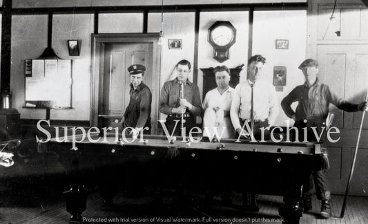 Michigan State Police Negaunee Post Pool Table Vintage 1920 Pool Playing Police