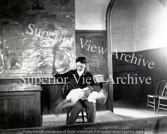 Old Time Teaching Vintage School Teacher Spanking Student Michigan Map