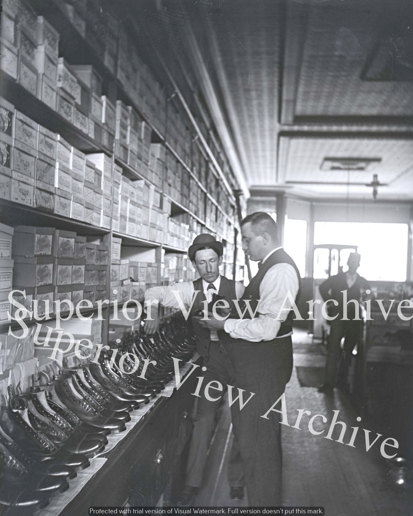 Old Time Shoe Store Shoe Salesman Boot Display Antique Boot Salesman 1900