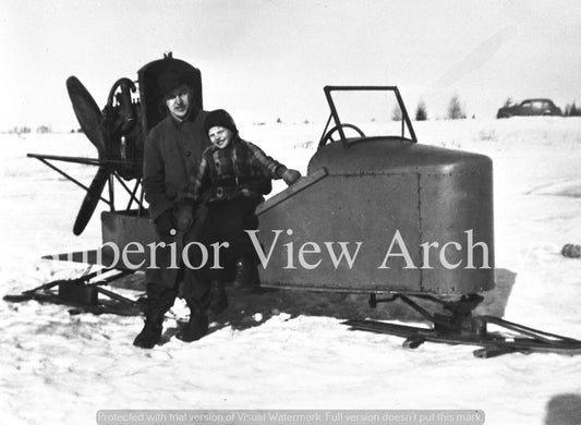 Old Time Snowmobile 1930's Propeller Ski Sled Vintage Snowmobile Snow Sleds