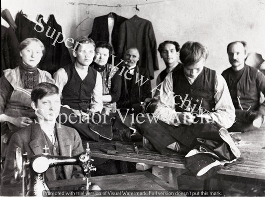 Old Tailor Shop Vintage Seamstress Sewing Machine Mending Clothing Scissors