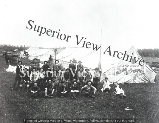 Michigan State Telephone Co. Camp George Telephone Crews in Tents 1900