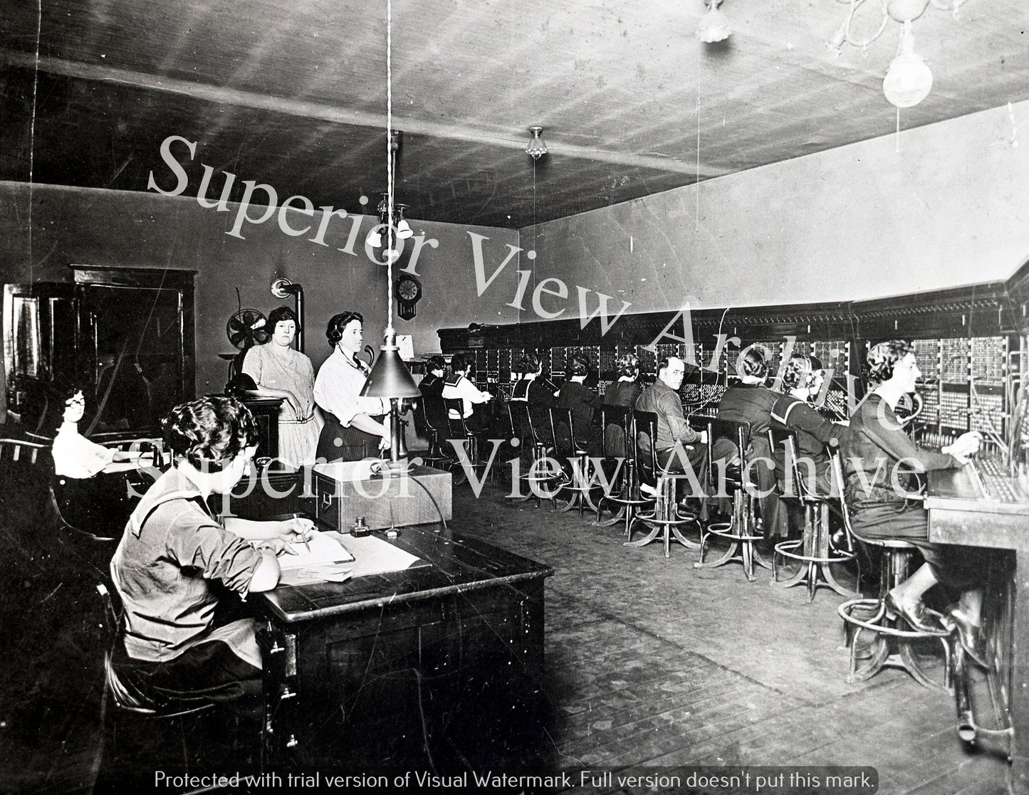 Telephone Switchboard Operators Old Time Telephone Wires Head Sets