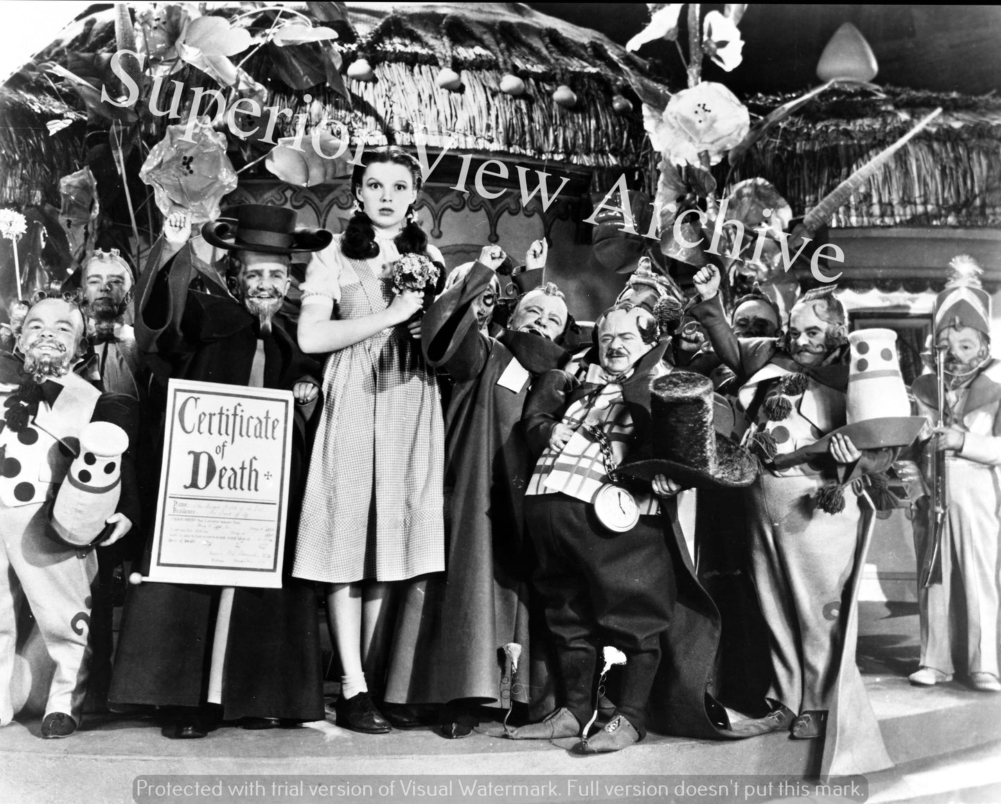 Dorothy With Munchkins Witch Certificate of Death Wizard Of Oz Judy Garland